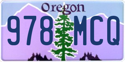 OR license plate 978MCQ