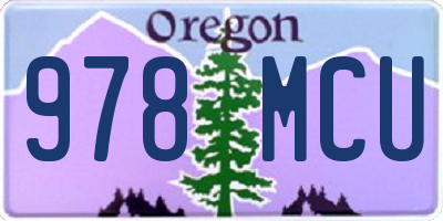 OR license plate 978MCU