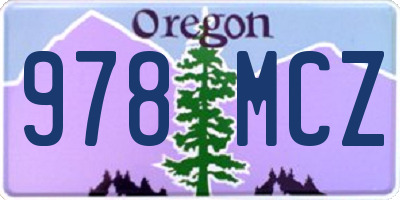 OR license plate 978MCZ