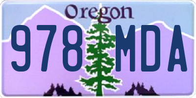 OR license plate 978MDA