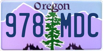 OR license plate 978MDC