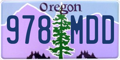 OR license plate 978MDD