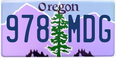 OR license plate 978MDG