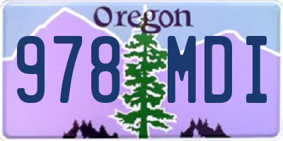 OR license plate 978MDI