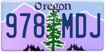 OR license plate 978MDJ