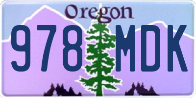 OR license plate 978MDK