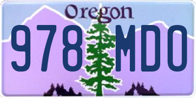 OR license plate 978MDO