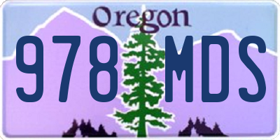 OR license plate 978MDS