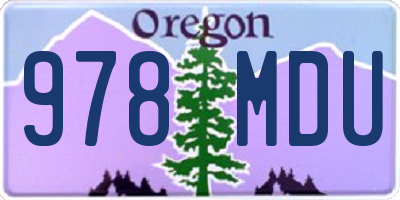 OR license plate 978MDU