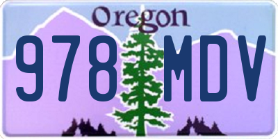 OR license plate 978MDV