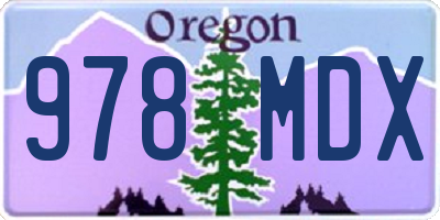 OR license plate 978MDX