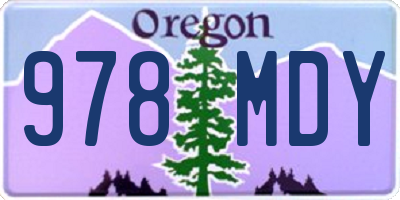 OR license plate 978MDY