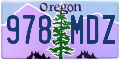 OR license plate 978MDZ