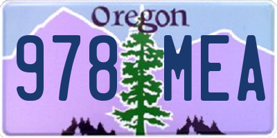 OR license plate 978MEA