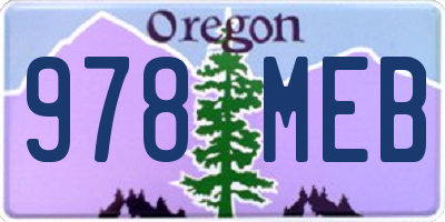 OR license plate 978MEB