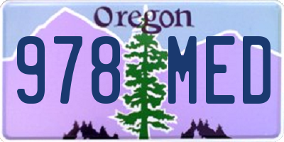 OR license plate 978MED