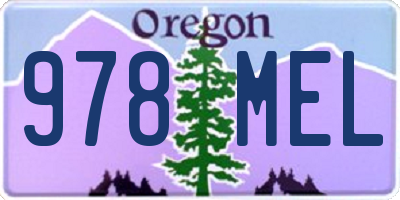 OR license plate 978MEL