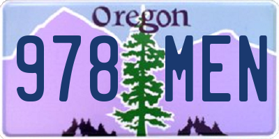 OR license plate 978MEN