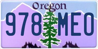 OR license plate 978MEO