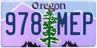 OR license plate 978MEP