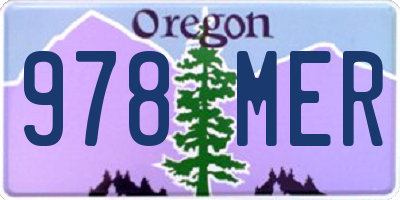 OR license plate 978MER