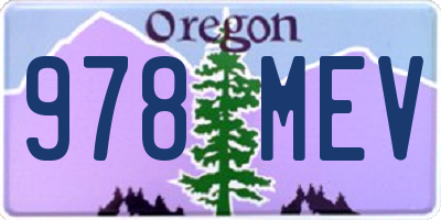 OR license plate 978MEV