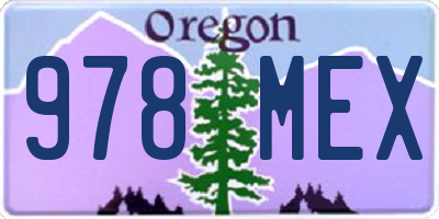 OR license plate 978MEX