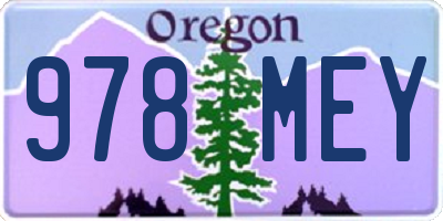 OR license plate 978MEY