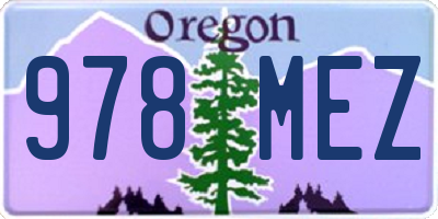 OR license plate 978MEZ