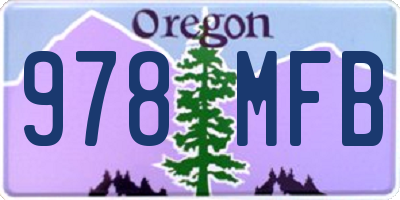 OR license plate 978MFB