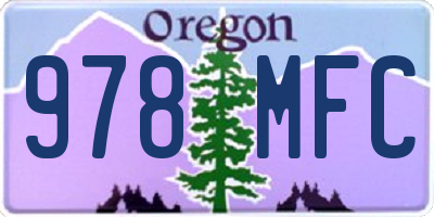 OR license plate 978MFC