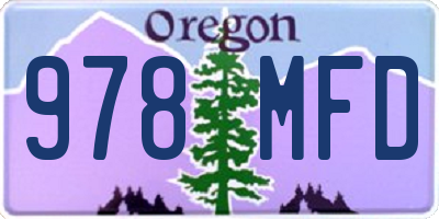 OR license plate 978MFD