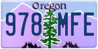 OR license plate 978MFE