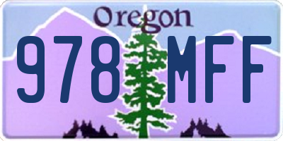 OR license plate 978MFF