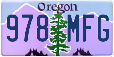 OR license plate 978MFG