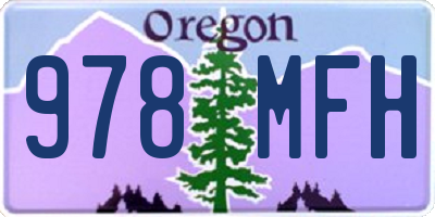 OR license plate 978MFH