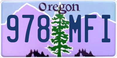 OR license plate 978MFI