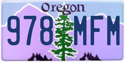 OR license plate 978MFM