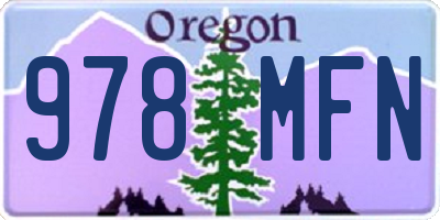 OR license plate 978MFN