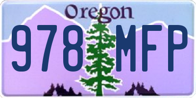 OR license plate 978MFP