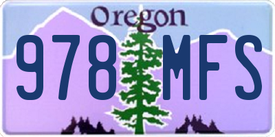 OR license plate 978MFS