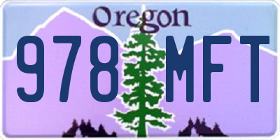 OR license plate 978MFT