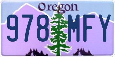 OR license plate 978MFY