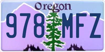 OR license plate 978MFZ