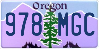 OR license plate 978MGC