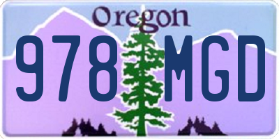 OR license plate 978MGD