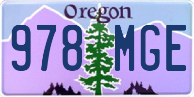 OR license plate 978MGE