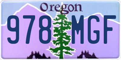 OR license plate 978MGF