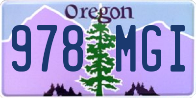 OR license plate 978MGI