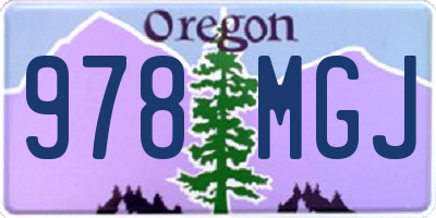 OR license plate 978MGJ